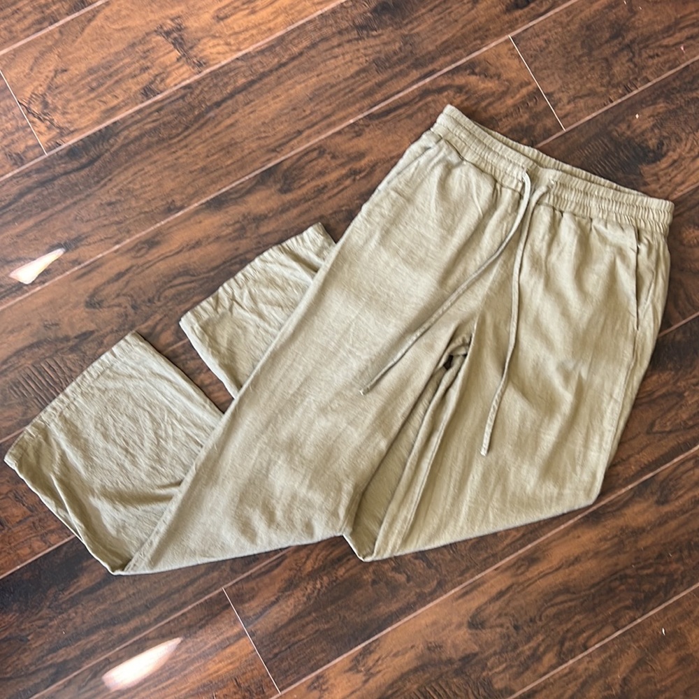 High Waist Wide Leg Linen Trousers